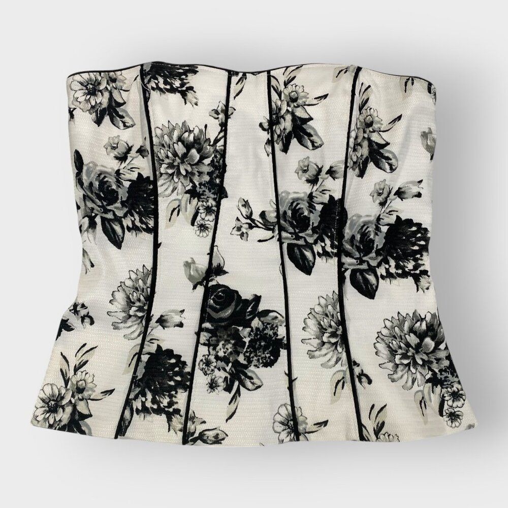 White House Black Market Corset Bustier | M | Floral | Fairy Whimsigoth Coquette